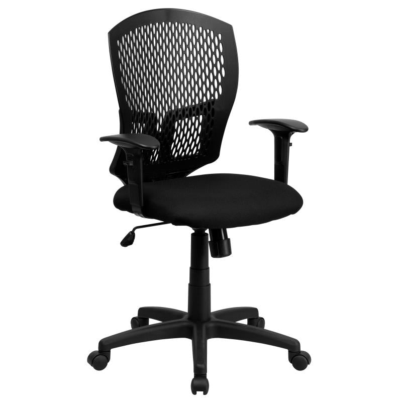 FLASH Mid Back Designer Swivel Office Chair with Fabric Seat - Ergonomic Task Chair for Home & Office Workspaces (Model WL 3958SYG) - Perfect for Computer Desks, Study Rooms & Conference Areas
