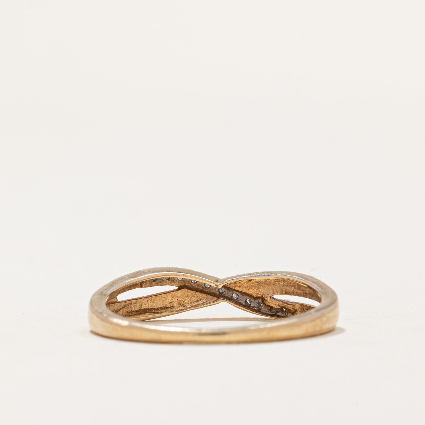 0.05ctw Diamond Crossover Ring - Size 6.75 | Elegant Stackable Wedding Band, Anniversary Gift for Her | Perfect for Bridal Jewelry, Valentine's Day & Special Occasions