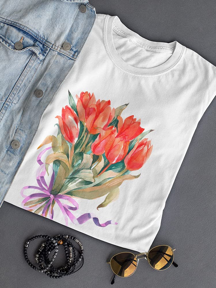 Stylish Orange Tulips T-Shirt for Women - Soft & Comfortable Casual Tee for Spring Outfits, Daily Wear & Weekend Relaxation