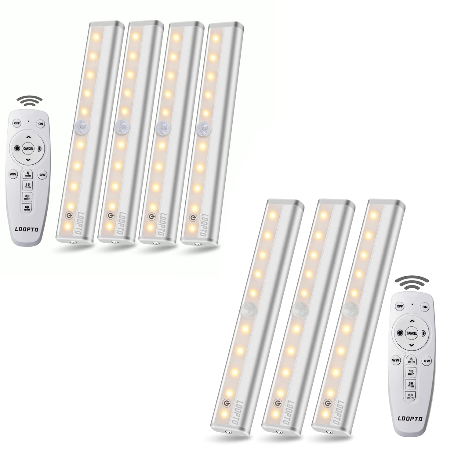 7 Pack Under Cabinet LED Lights with Remote Control - Battery Operated Kitchen Lighting for Counter, Shelf, Hallway & Stairs - Dimmable Puck Lights for Home Decor & Task Lighting