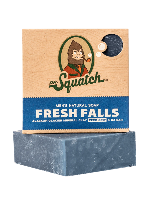 Dr. Squatch Fresh Falls Bar Soap - Natural Men's Soap with Pine Tar & Cedarwood | Refreshing Scent for Shower & Grooming Routine