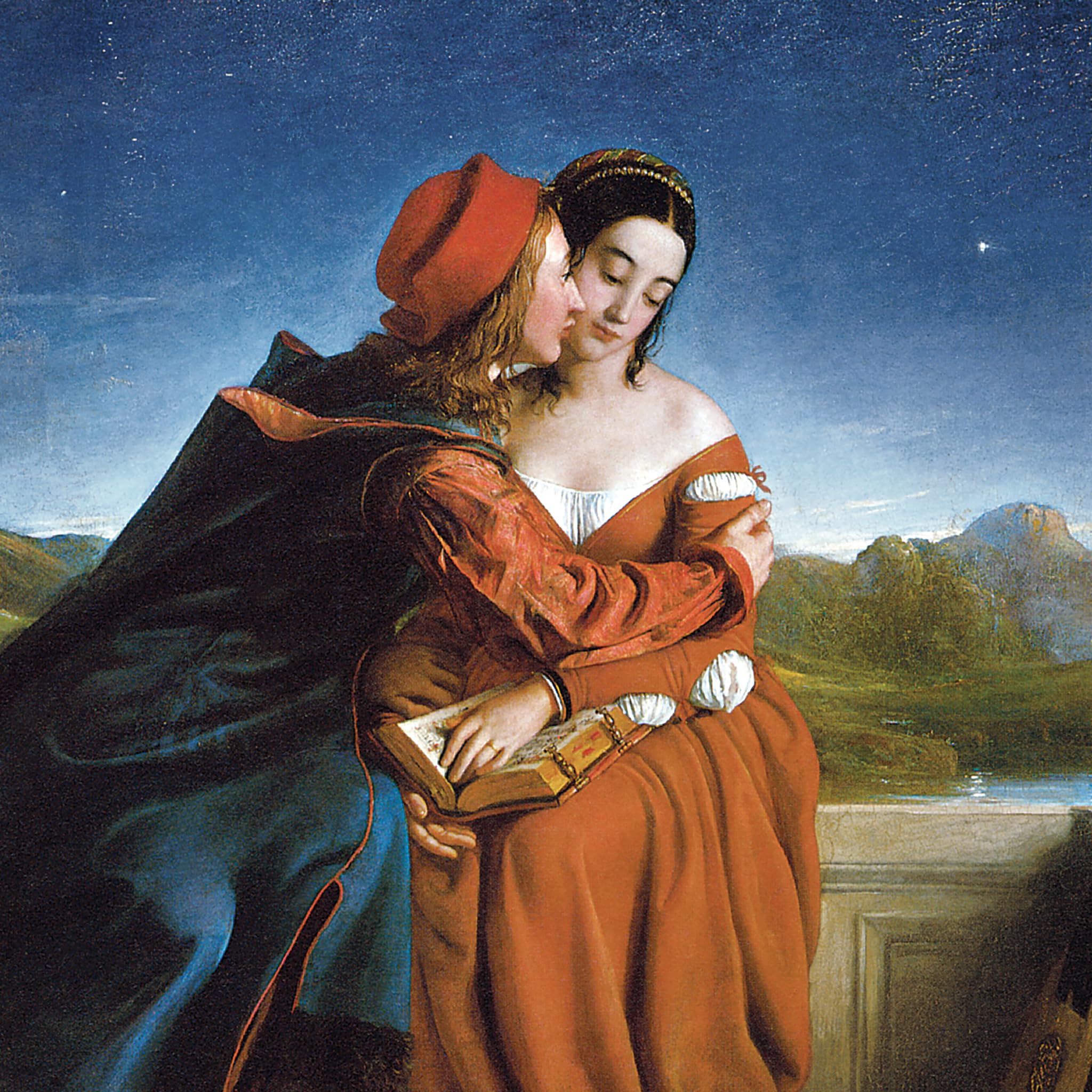 Design Toscano Francesca da Rimini 1837 Canvas Replica Painting - Small Wall Art for Living Room, Bedroom & Office Decor
