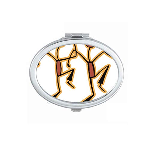 DIYthinker Egyptian Dancing Figure Design Portable Folding Double-Sided Mirror - Perfect for Travel, Makeup, and Home Decor