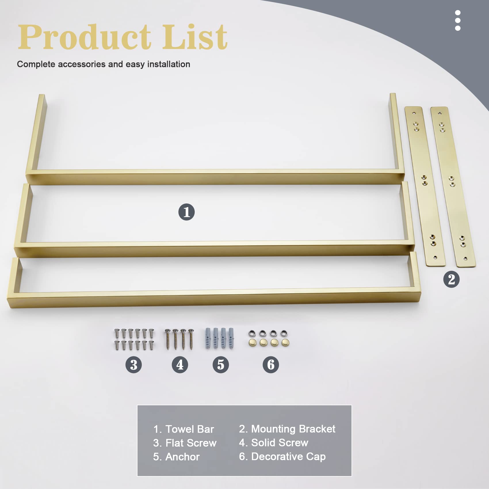 KOKOSIRI 3-Tier Brushed Gold Stainless Steel Bathroom Towel Rack - Wall Mounted Ladder Shelf for Bath Towels, Hand Towels & Washcloths | Perfect for Spa, Guest Bathroom & Luxury Home Decor