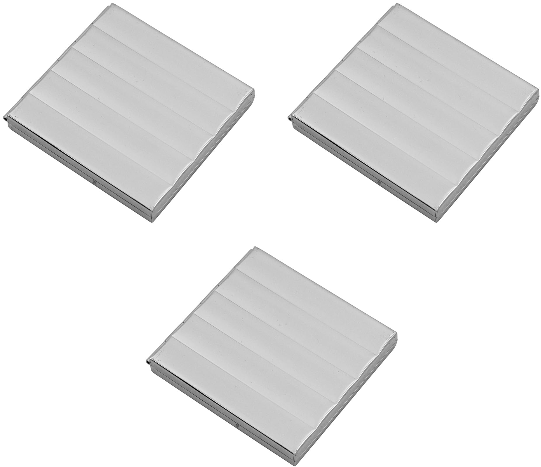 Stephanie Imports Set of 3 Silver Square Photo Frames & Compact Mirrors - Perfect for Home Decor, Gifts, and Travel Accessories