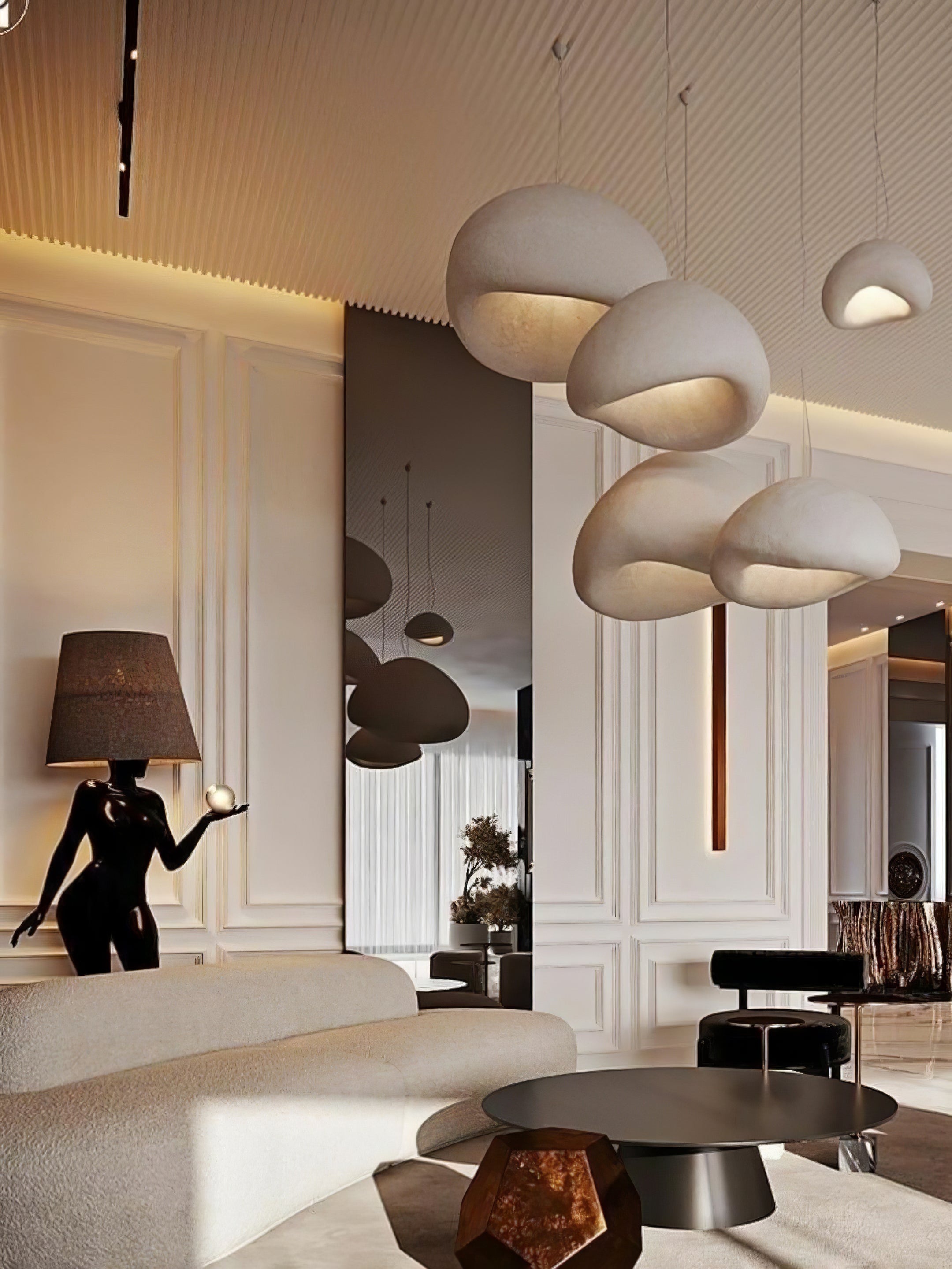 Cloud Pendant Light - Modern B-Shaped Hanging Lamp for Kitchen Island, Dining Room, or Bedroom Lighting