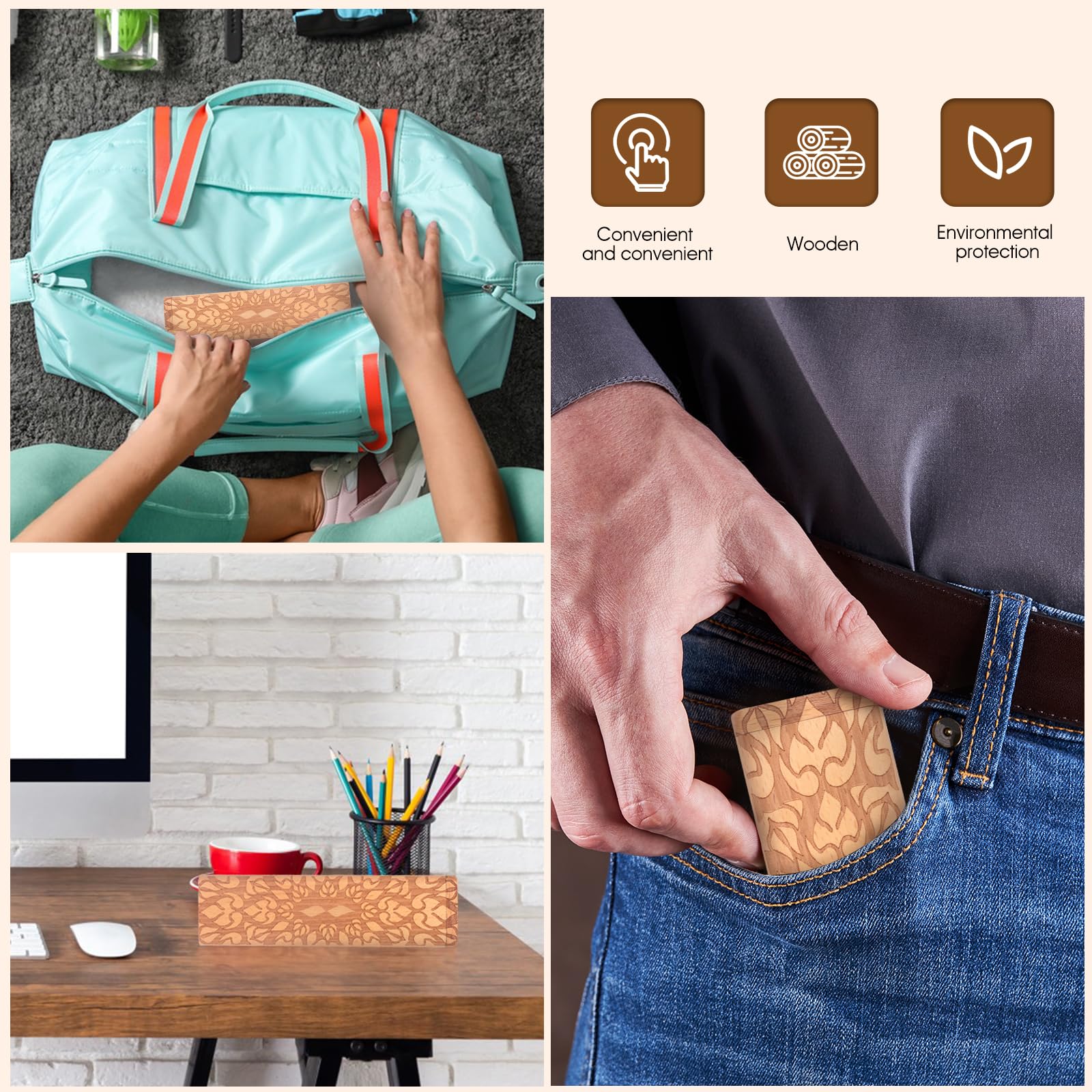 7-Day Wooden Weekly Pill Organizer - Daily Pill Box for Medication Tracking, Travel-Friendly & Safe, Compact Design for Easy Portability (Light) | Perfect for Home, Office, and Travel Use