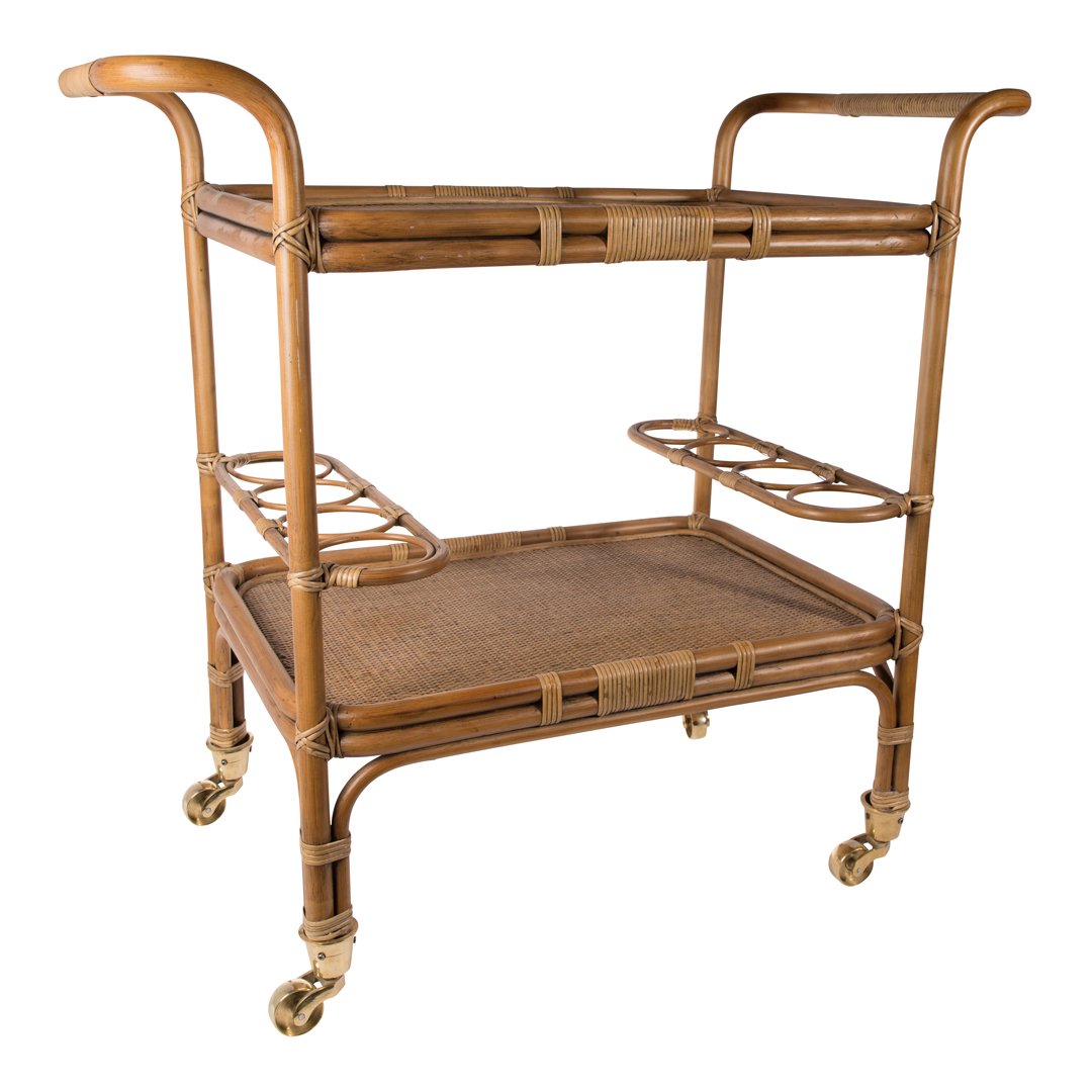 Premium Carlo Bar Trolley Cart - 3-Tier Rolling Serving Cart with Wheels for Home Bar, Kitchen, Living Room & Outdoor Entertaining