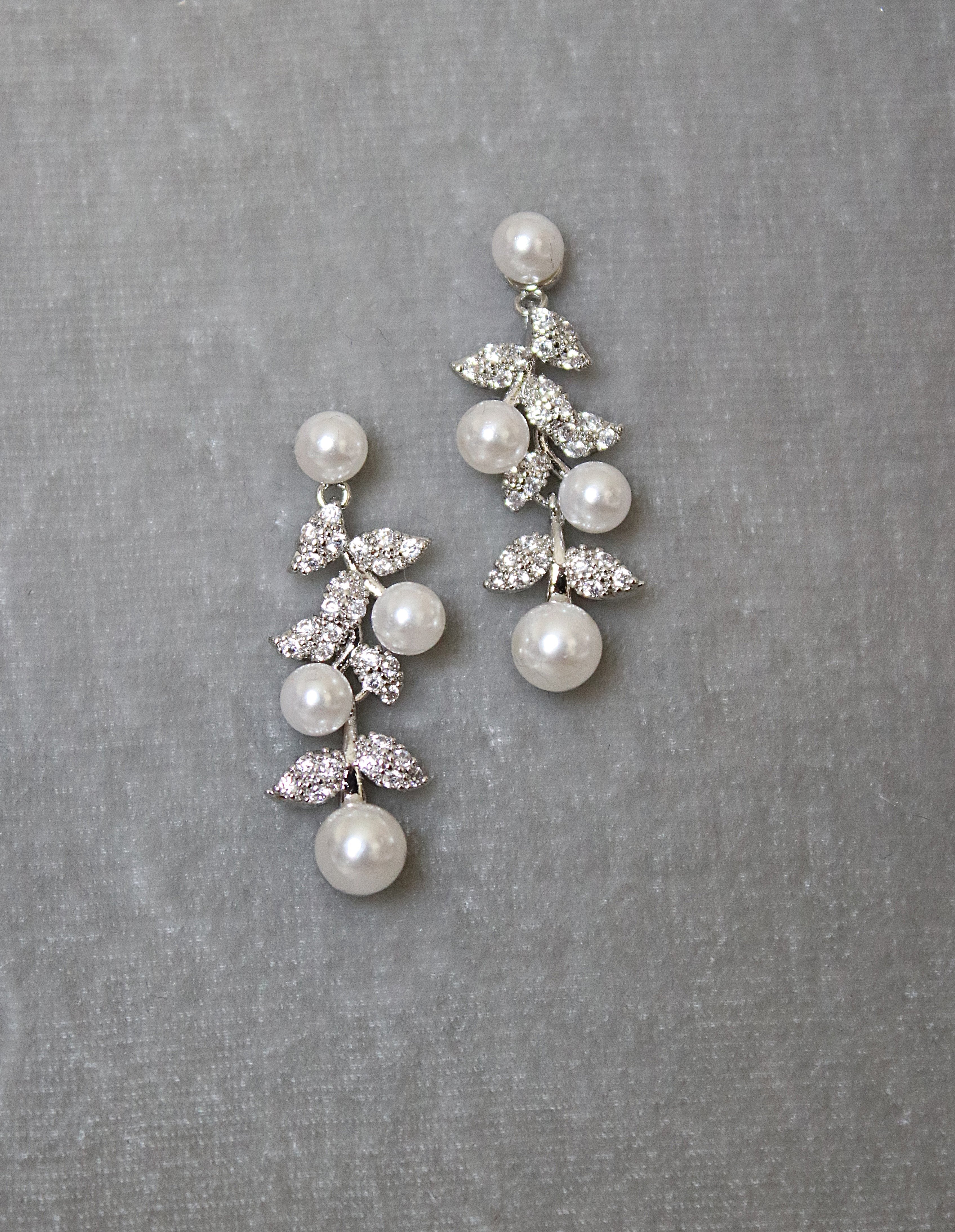 ETTA Simulated Diamond & Pearl Stud Earrings for Women - Elegant Cubic Zirconia & Faux Pearl Jewelry for Wedding, Party & Everyday Wear