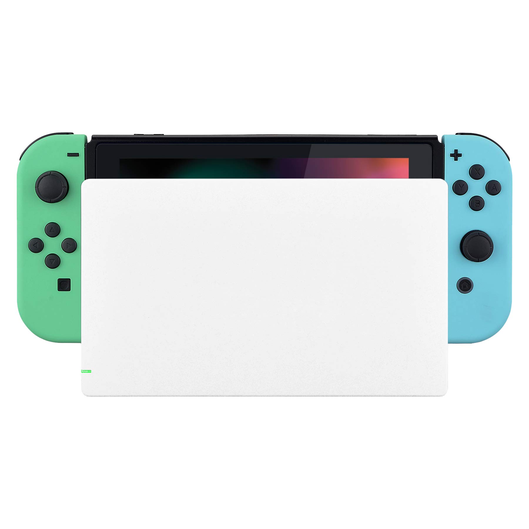 eXtremeRate Mint Green & Blue Soft Touch Joy-Con Housing Shell with Full Button Set for Nintendo Switch - White Dock Faceplate Replacement (Dock Not Included) - Perfect for Gaming, Customization & DIY Projects