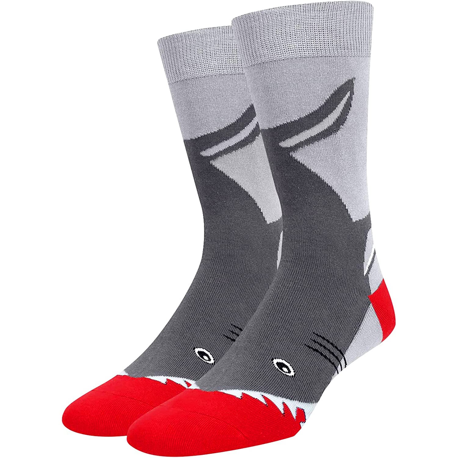 Funny Shark Socks for Men & Boys - Crazy Animal Novelty Socks, Cool Gifts for Shark Lovers & Animal Lovers - Perfect for Ocean Themed Parties, Gag Gifts & Everyday Wear