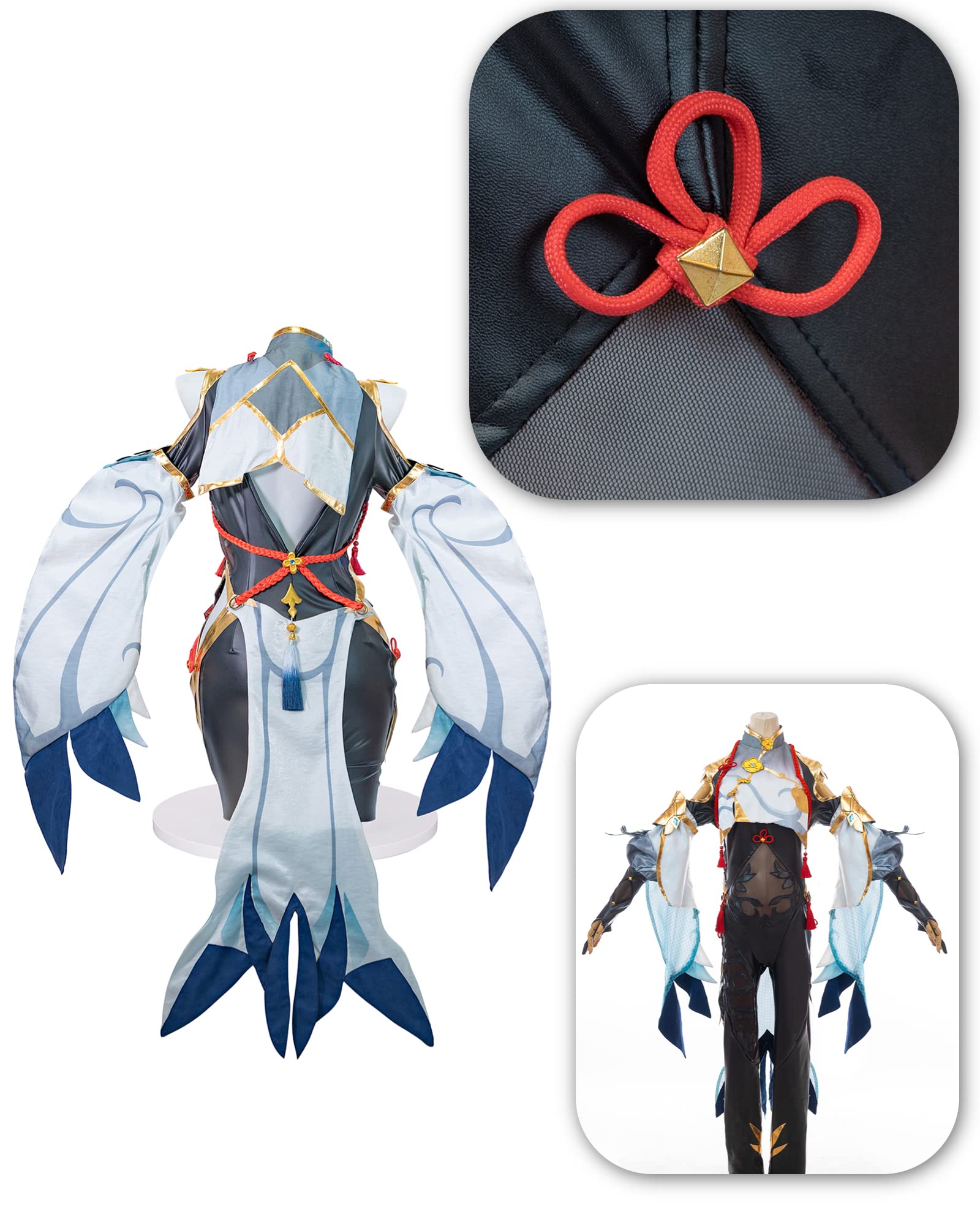 Genshin Impact Shenhe Cosplay Costume for Women - Official Game Character Jumpsuit Outfit | Halloween, Cosplay Events, Anime Conventions, Themed Parties