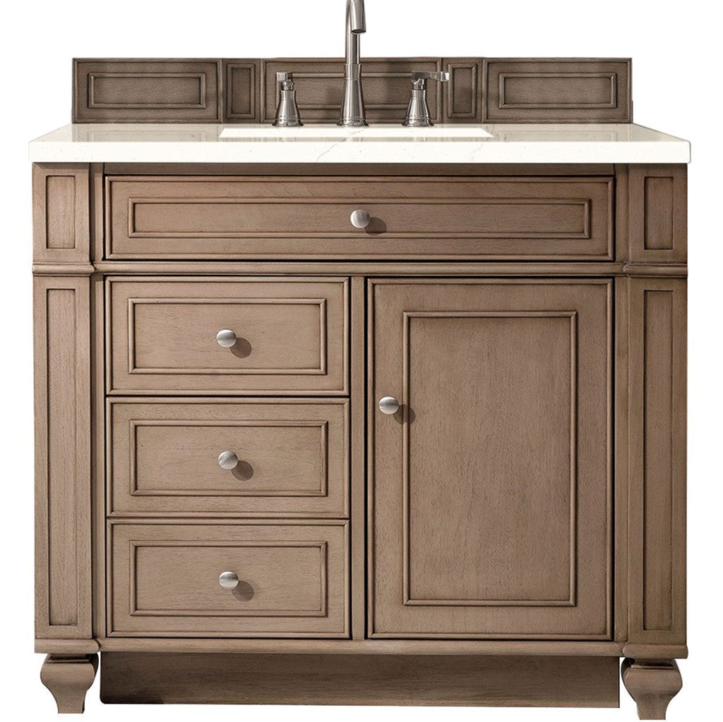 James Martin Vanities Bristol Collection 36 Inch Single Bathroom Vanity in Whitewashed Walnut with Countertop Options - Perfect for Modern Bathroom Renovations and Home Upgrades