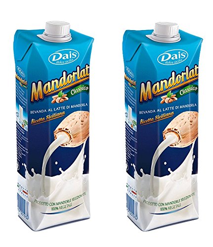 Premium Sicilian Almond Milk - Imported from Italy, 2 Pack (Dairy-Free, Vegan, Gluten-Free) - Perfect for Smoothies, Coffee Creamer & Healthy Breakfasts