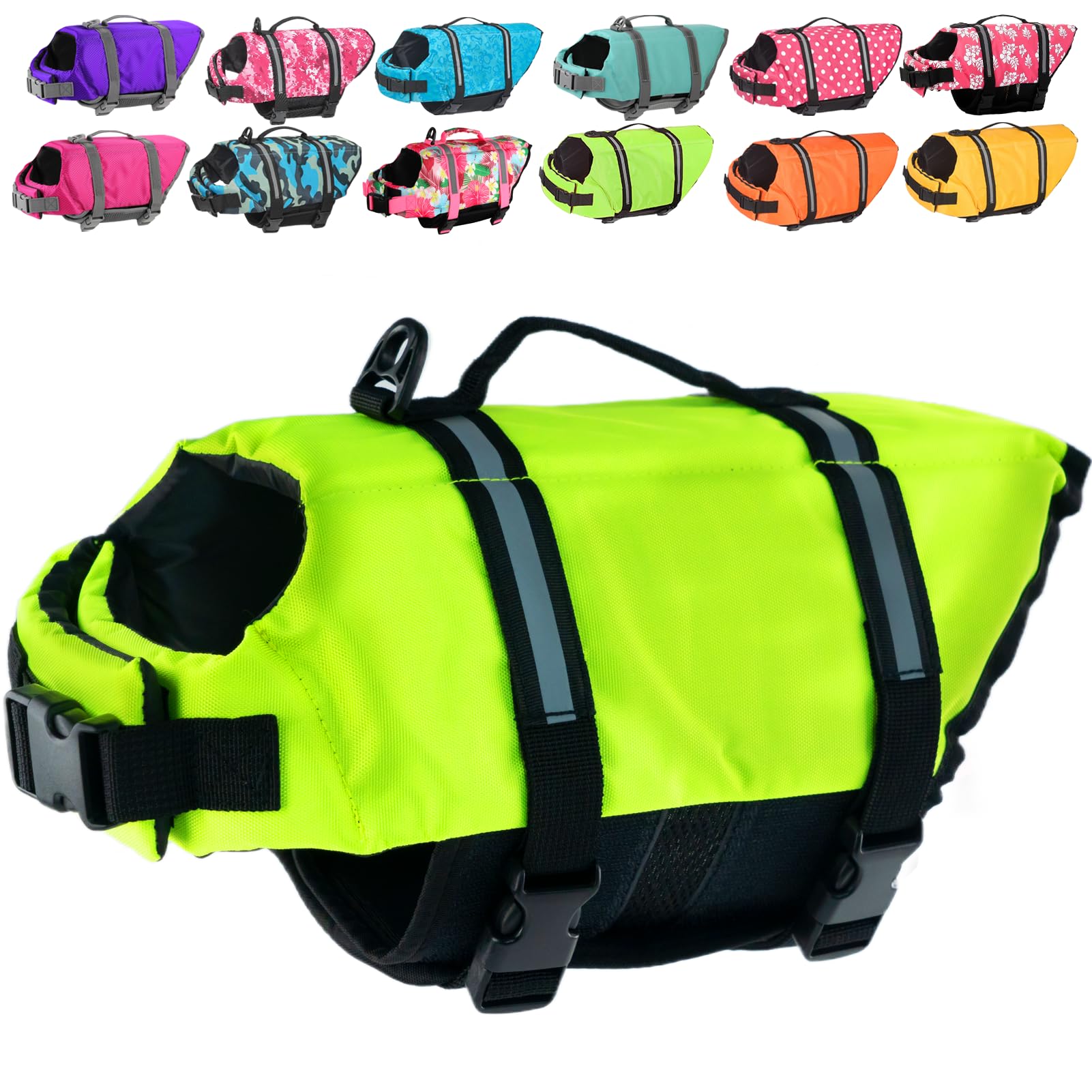 Doglay Adjustable Dog Life Jacket for Swimming & Boating - Reflective Buoyancy Vest for Small, Medium & Large Dogs | Perfect for Pool, Beach & Water Activities