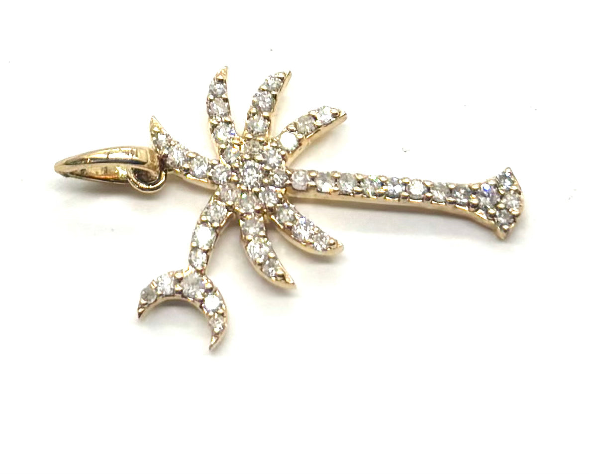 South Carolina Palmetto Moon Diamond Pendant Necklace - Elegant Jewelry for Women, Perfect for Gifts, Anniversaries & Special Occasions