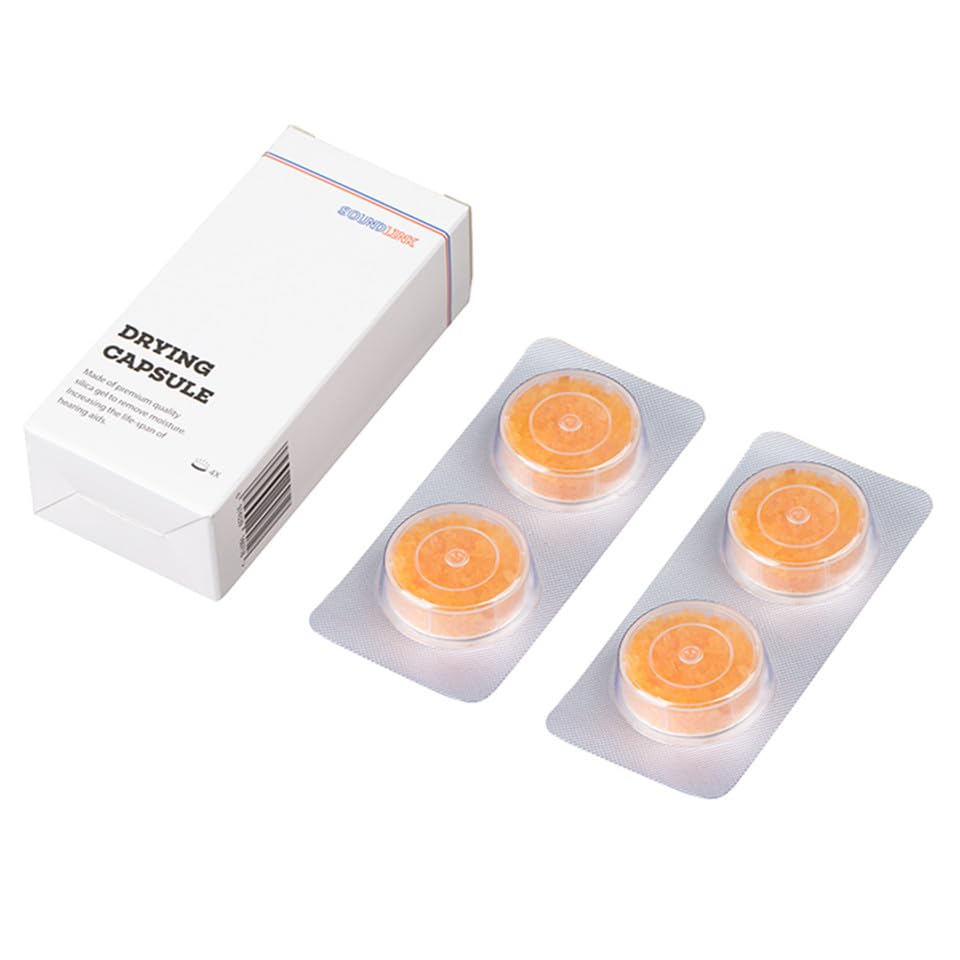 4PCS Hearing Aid Drying Capsules for Phonak Charger Case - Moisture Absorbing & Protection - Perfect for Travel, Storage & Nightly Maintenance