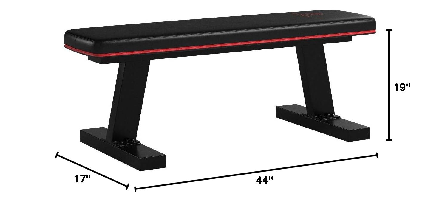 Marcy Flat Utility Weight Bench for Home Gym - Adjustable Strength Training Bench for Dumbbell, Barbell & Ab Exercises - Perfect for Home Workouts & Fitness Training