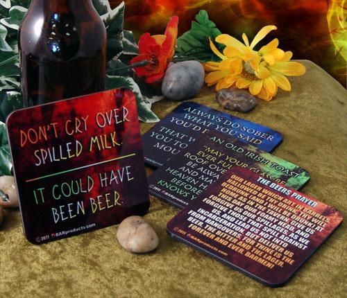 Premium Cork Bottom Coasters for Drinks - Set of 4, Absorbent & Non-Slip Bar Coasters for Coffee, Beer, Wine - Perfect for Home, Office, and Party Use