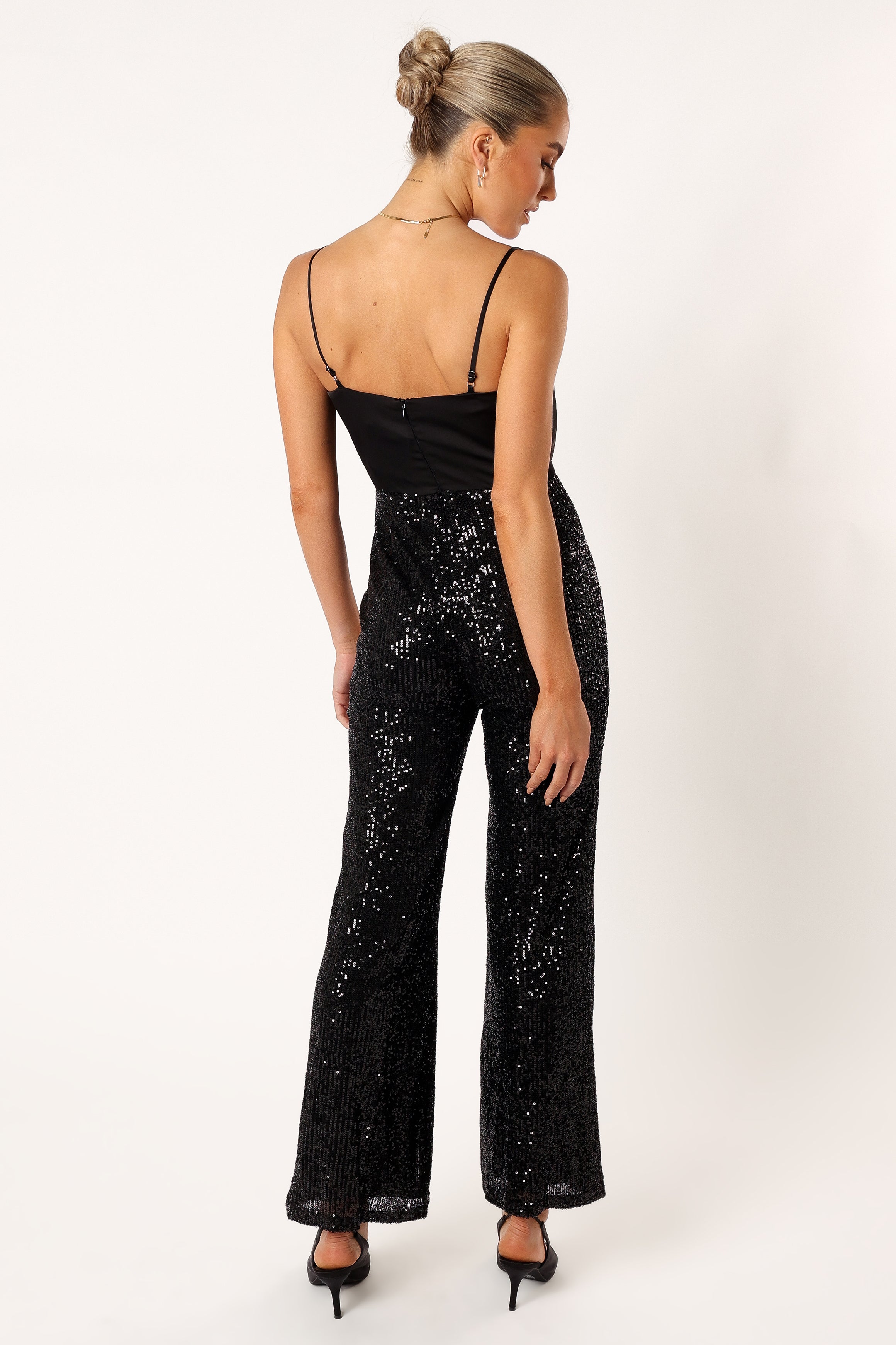 Chiara Sequin Jumpsuit for Women - Elegant Black Party Outfit for Evening Events & Special Occasions