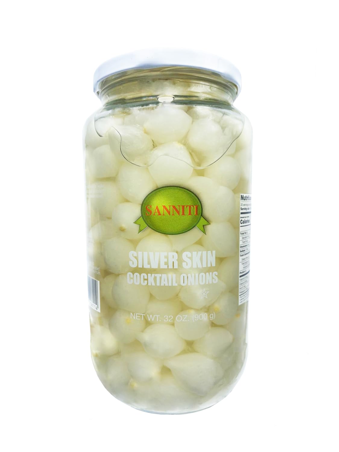 Sanniti Spanish Cocktail Onions Silver Skin - 32 oz Jar | Gourmet Pickled Onions for Martinis, Salads & Charcuterie Boards | Premium Cocktail Garnish & Tapas Ingredient