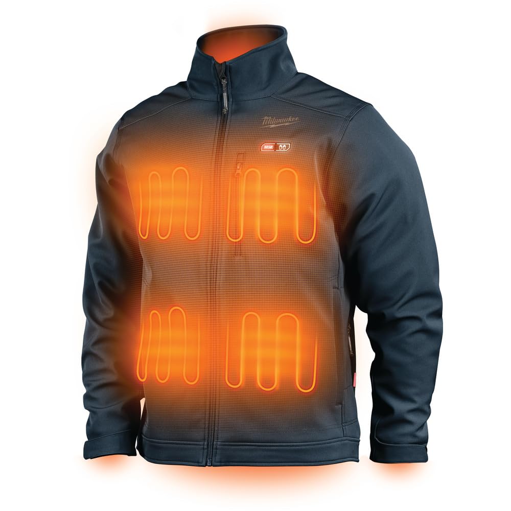 Milwaukee 204BL-21M M12 TOUGHSHELL Lithium-Ion Cordless Heated Jacket (3 Ah) - Medium, Navy Blue | Battery-Powered Winter Jacket for Outdoor Work & Cold Weather Activities | Construction, Hunting, Snow Sports