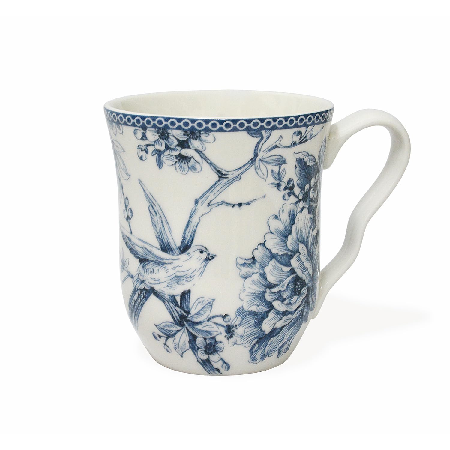 222 Fifth Adelaide 16-Piece Square Floral Dinnerware Set – Blue & White Porcelain Plates & Bowls, Service for 4, Microwave & Dishwasher Safe, Chip Resistant – Perfect for Everyday Dining, Family Gatherings & Elegant Entertaining