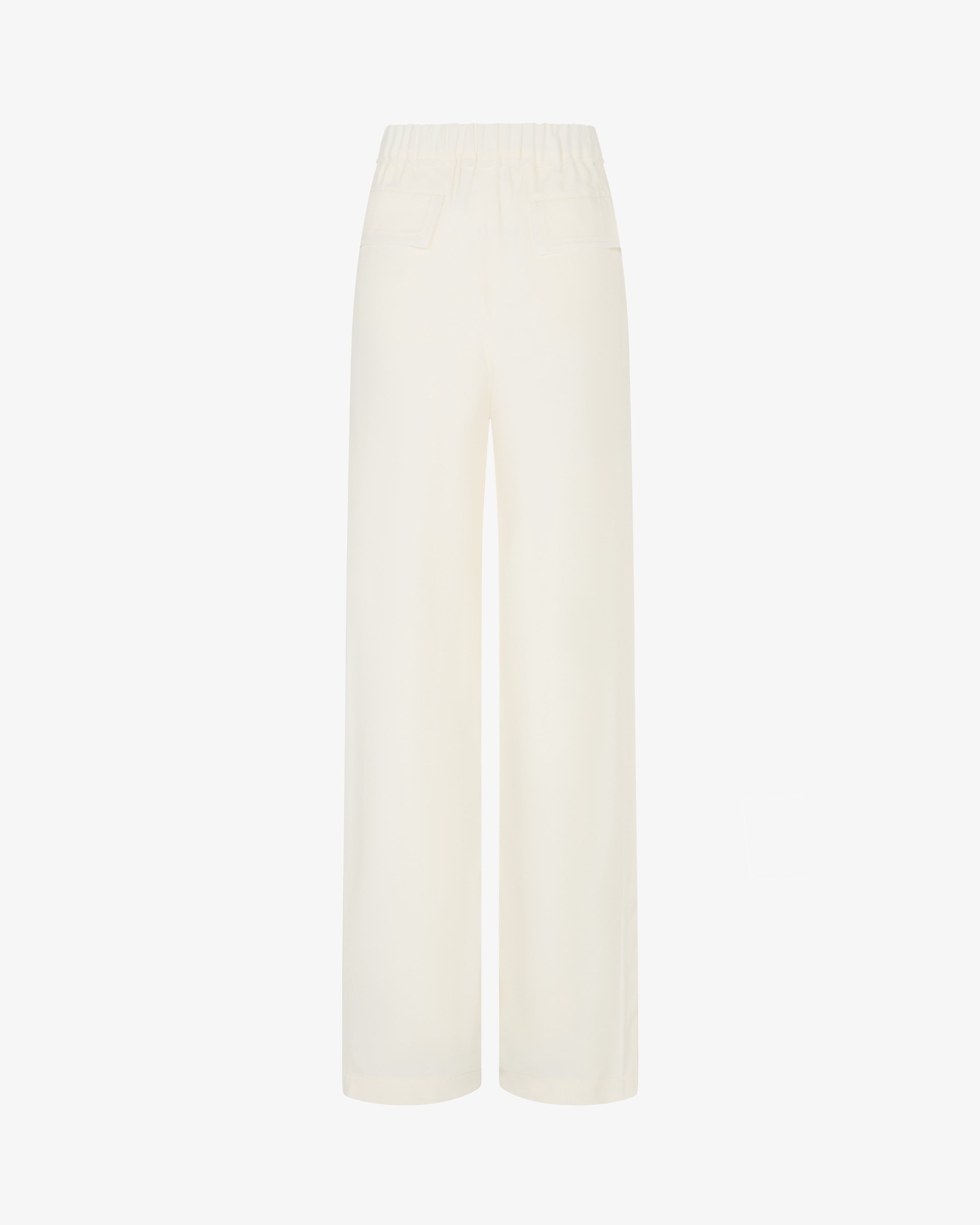 Elegant Tailored Women's Trousers with Georgette Trim in Cream - Perfect for Office Wear & Formal Occasions