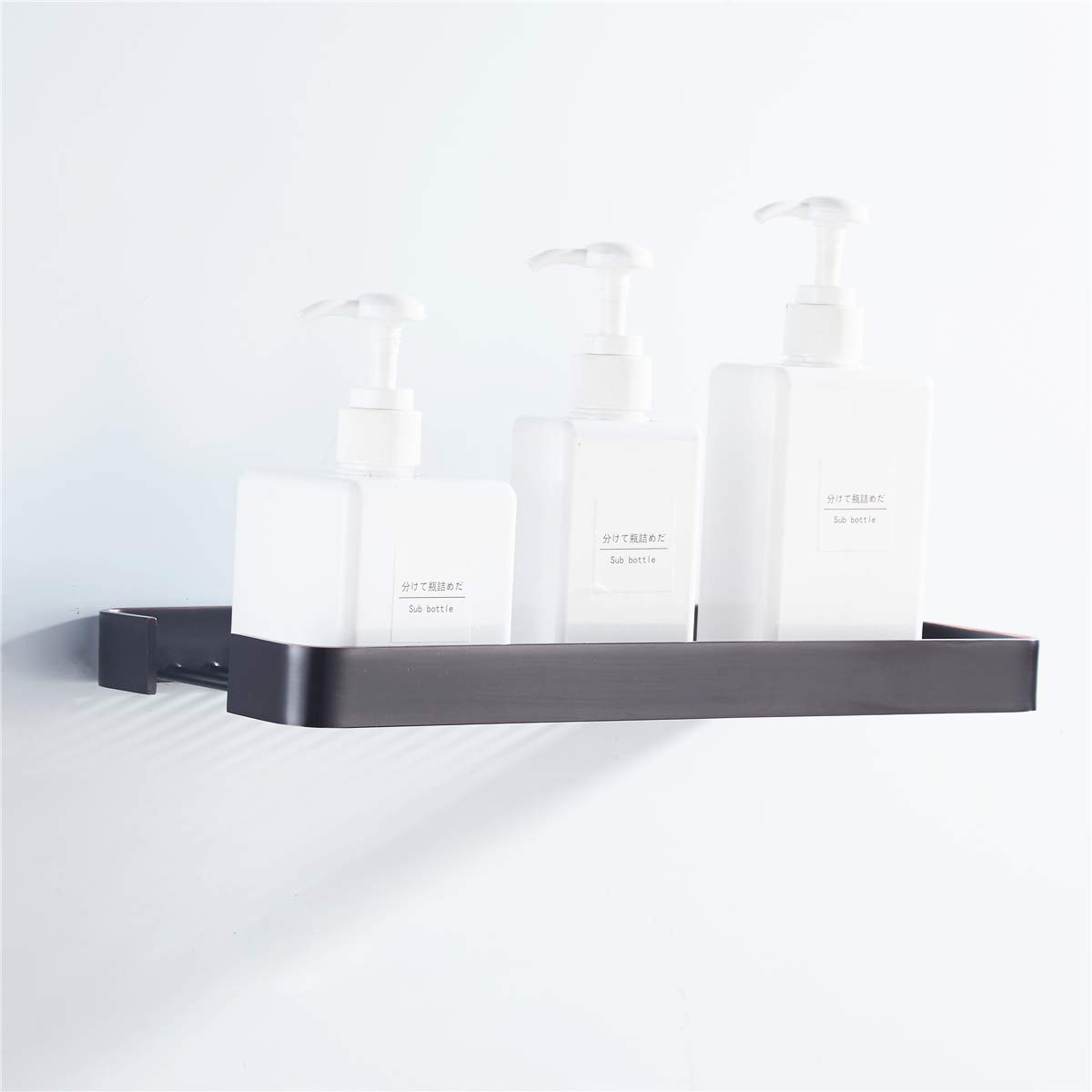 Wall Mounted Brass Bathroom Shelf - Shower Organizer for Shampoo & Toiletries