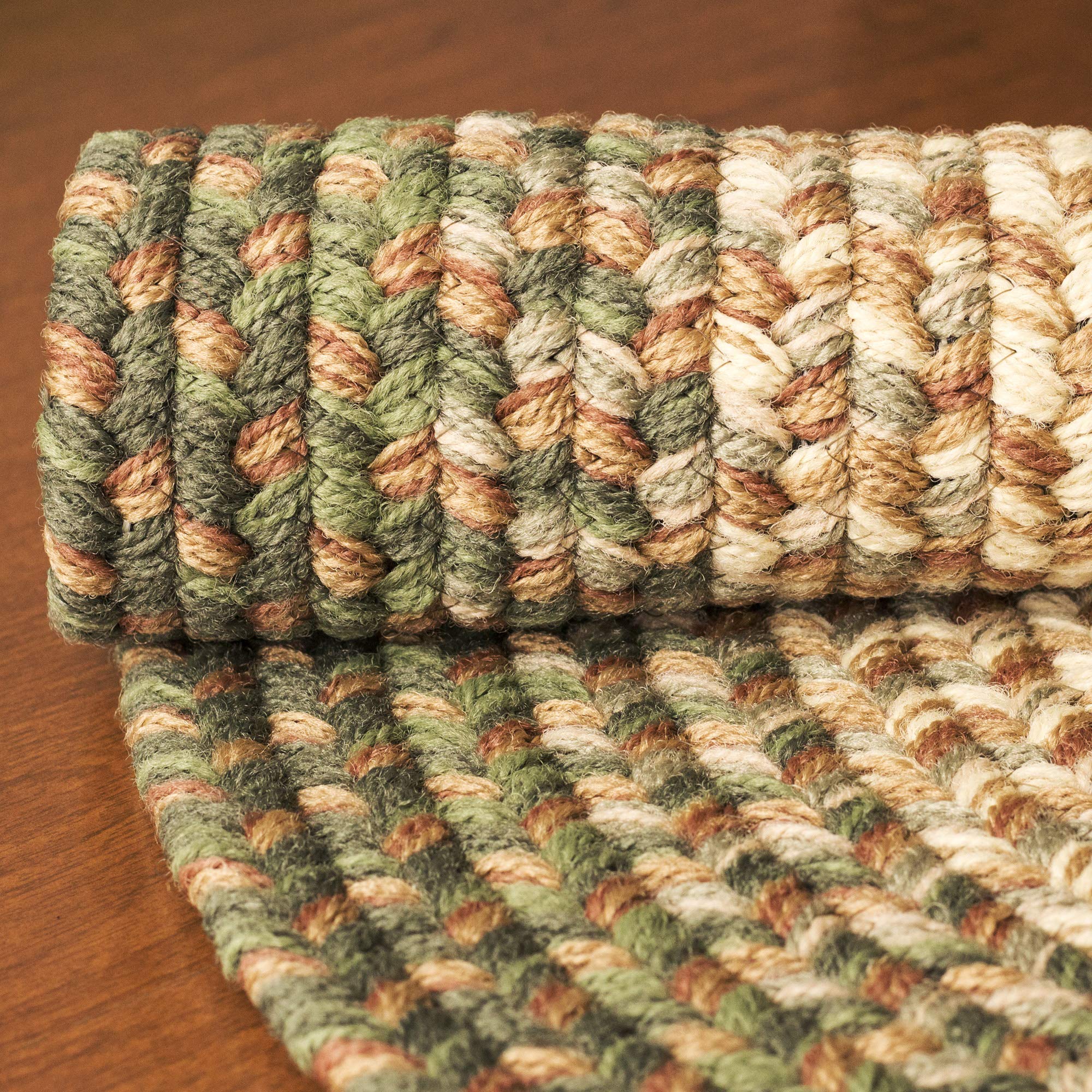 Super Soft 2' x 8' Oval Braided Area Rug - Herb Garden Design Primitive Decor for Indoor/Outdoor Use - Woven Runner Carpet Perfect for Hallways, Kitchens & Patios