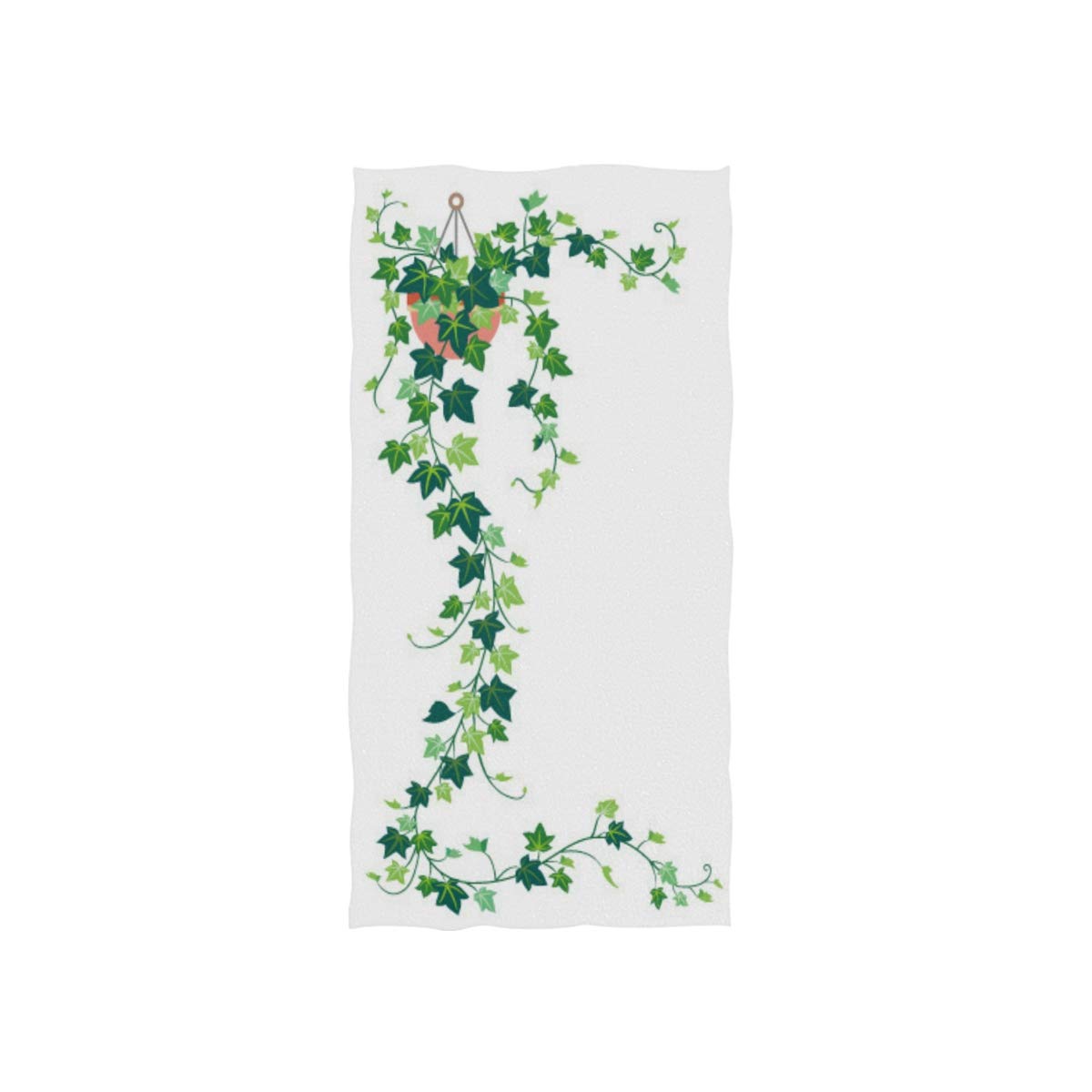 Premium Green Ivy Floral Print Bath Towel Set - Super Soft & Absorbent Hand Towels (30