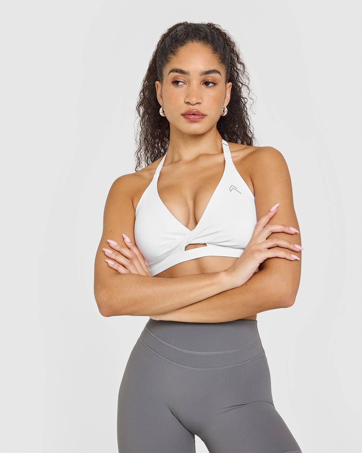 High Support Unified Twist Sports Bra for Women - Breathable & Comfortable Workout Top in White | Perfect for Yoga, Running & Gym Training