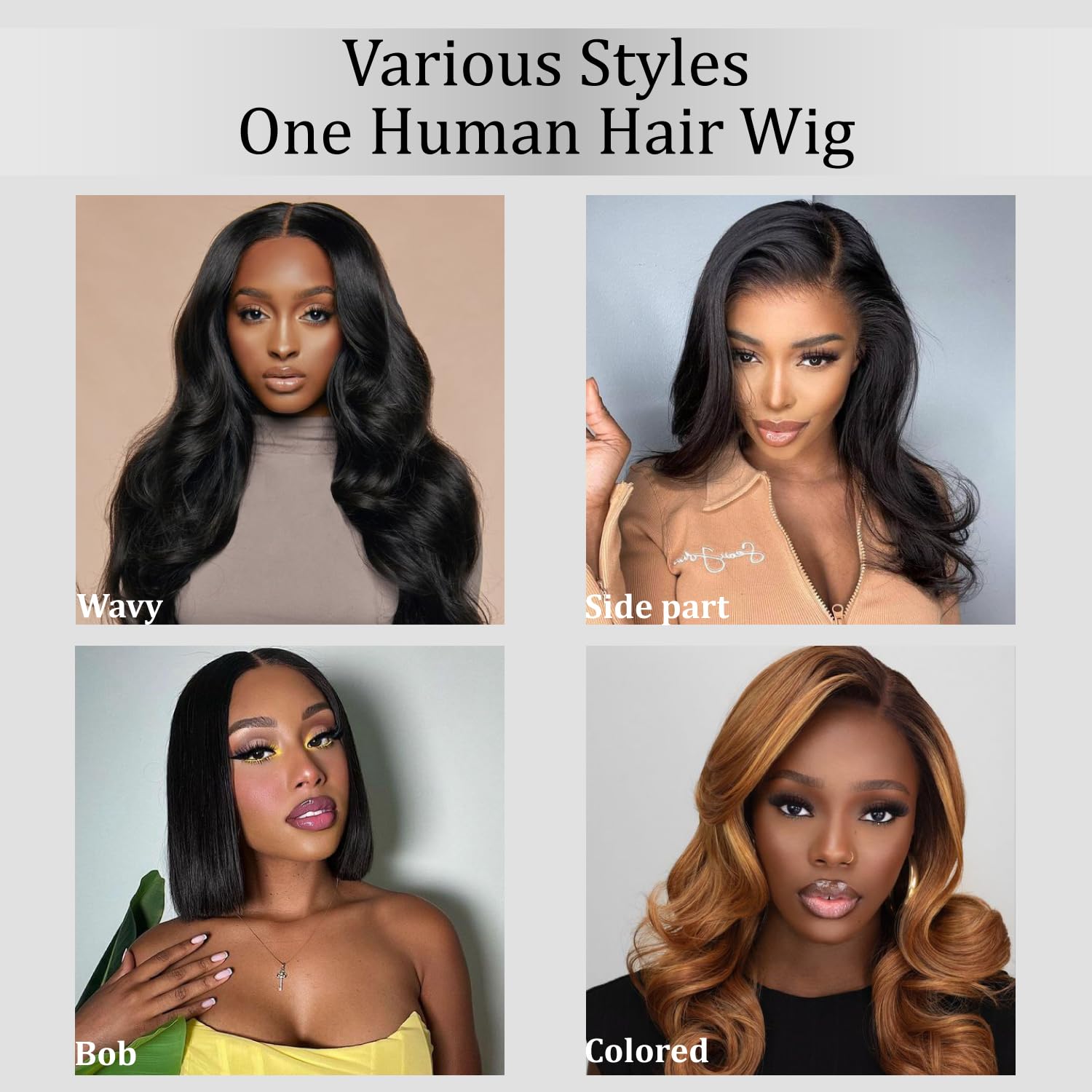 Brazilian Human Hair V Part Wig - 26 Inch Bone Straight Glueless No Sew in Wig for Black Women - 180% Density Natural Color - Perfect for Daily Wear, Parties & Special Occasions
