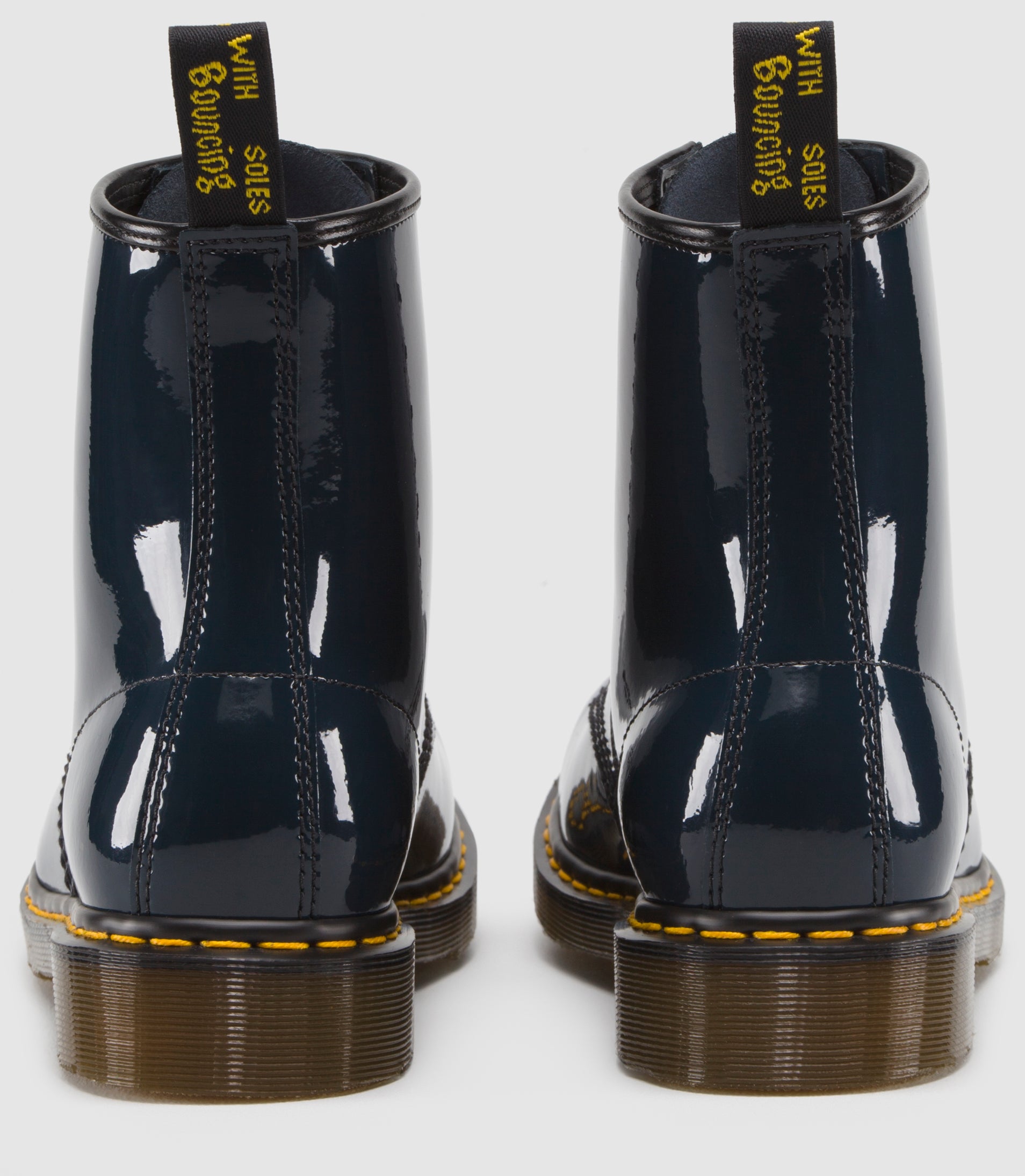 Dr. Martens 1460 Navy Patent Leather Boots - Classic 8-Eye Combat Boots for Men & Women | Perfect for Punk, Goth & Everyday Streetwear Fashion