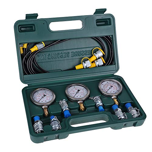 **Excavator Hydraulic Pressure Test Kit with Hose Coupling & Gauge - Heavy Duty Hydraulic Hose Testing Set for Excavators | Ideal for Construction, Mining & Equipment Maintenance**