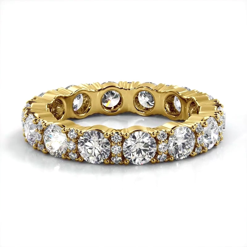 2.12 Carat Round Diamond Eternity Wedding Band for Women - 14K White Gold Bridal Ring Set, Perfect for Engagement, Anniversary & Special Occasions