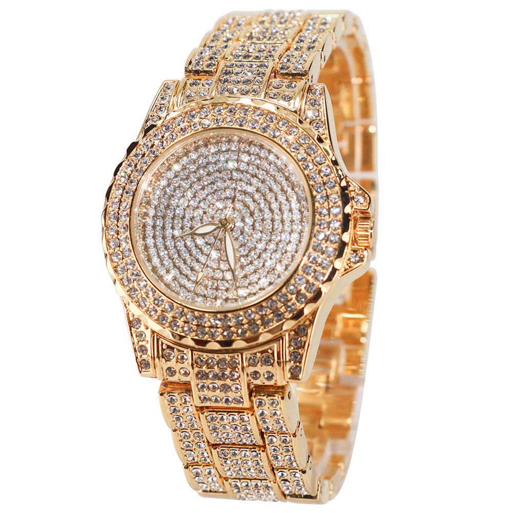 Luxury Women's Watches - Smalody Round Crystal Rhinestone Diamond Watch with Stainless Steel Band & Japan Quartz Movement | Simulated Lab Diamonds | Perfect for Parties, Weddings & Formal Events