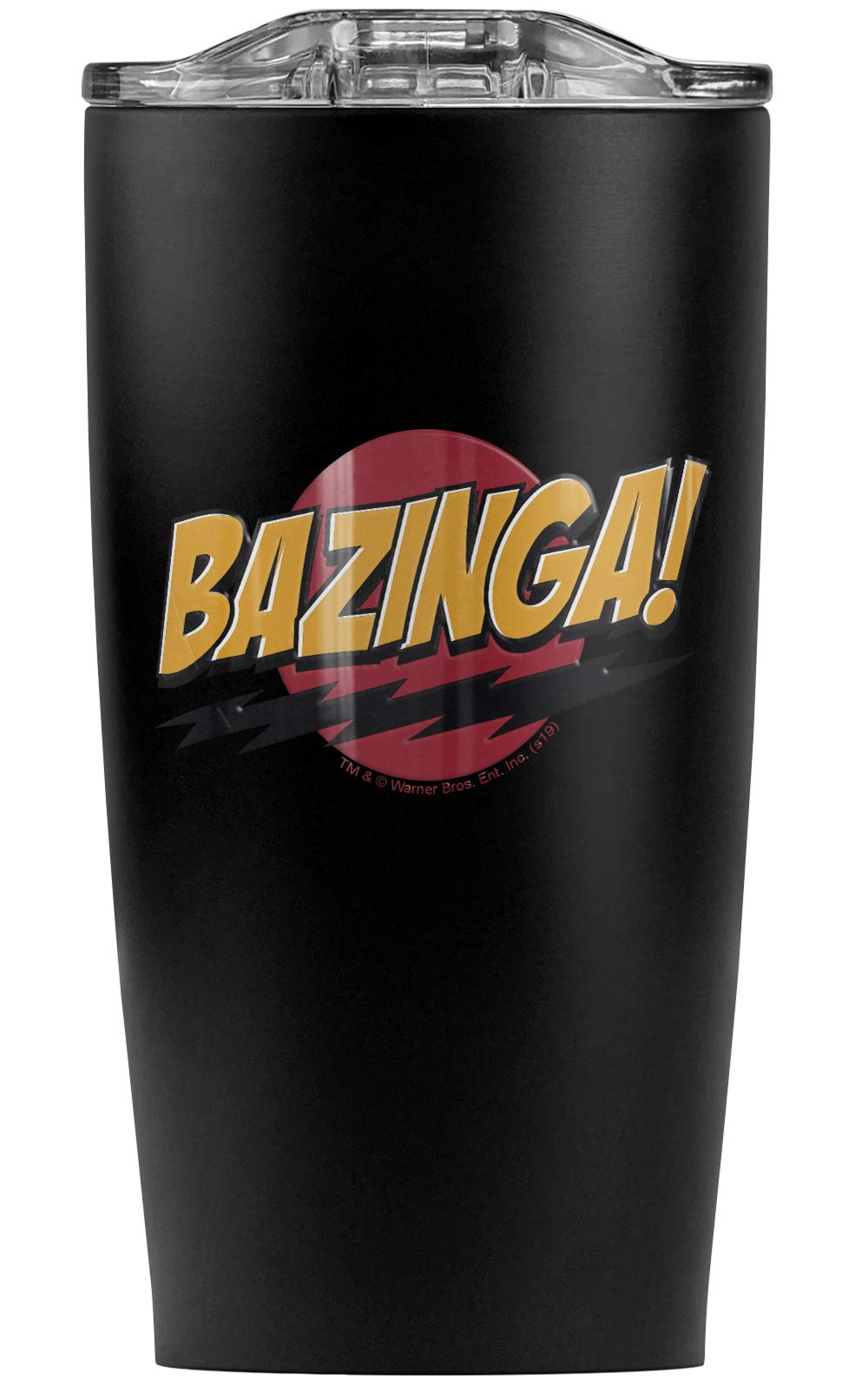 The Big Bang Theory Sheldon Bazinga 20oz Stainless Steel Tumbler - Vacuum Insulated Travel Mug with Leakproof Lid for Coffee & Cold Drinks | Perfect Gift for Fans, Office Use & Outdoor Activities