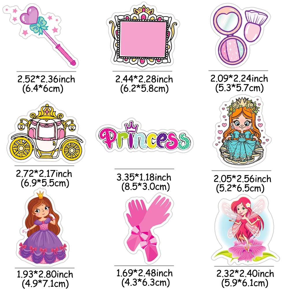 70 Pcs Princess Stickers for Water Bottles, Laptops & Notebooks - Cute Waterproof Fairy Tale Stickers for Girls & Kids - Perfect for School Supplies, DIY Crafts & Party Favors