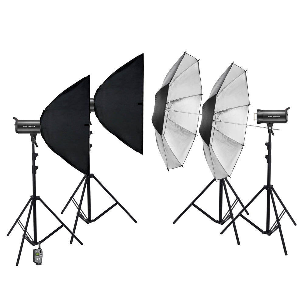 SK400II V Flash Four Head Lighting Monolight Strobe Kit - Professional Studio Photography Lighting Equipment for Portraits, Product Shoots & Fashion Photography