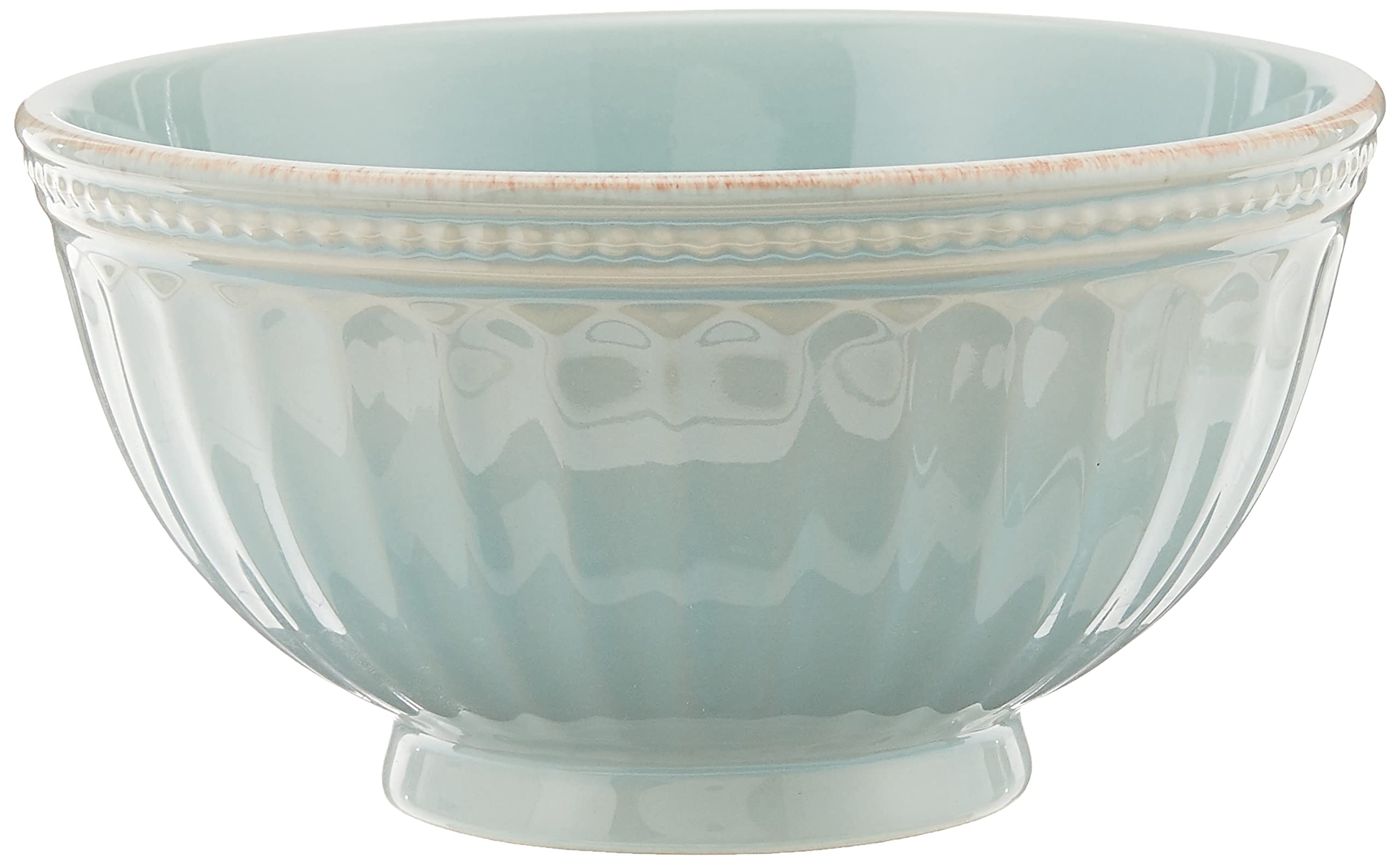 Lenox 870009 French Perle Groove 12-Piece Dinnerware Set - Blue Porcelain Plates & Bowls for Elegant Dining & Entertaining