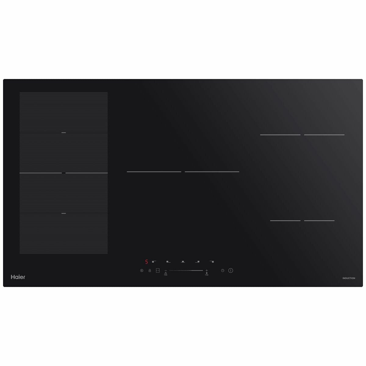 Haier 90cm Induction Cooktop with 5 Cooking Zones & Flexi Zone Technology - HCI905FTB3 (Ex Display) - Perfect for Home Kitchens, Restaurants & Outdoor Cooking