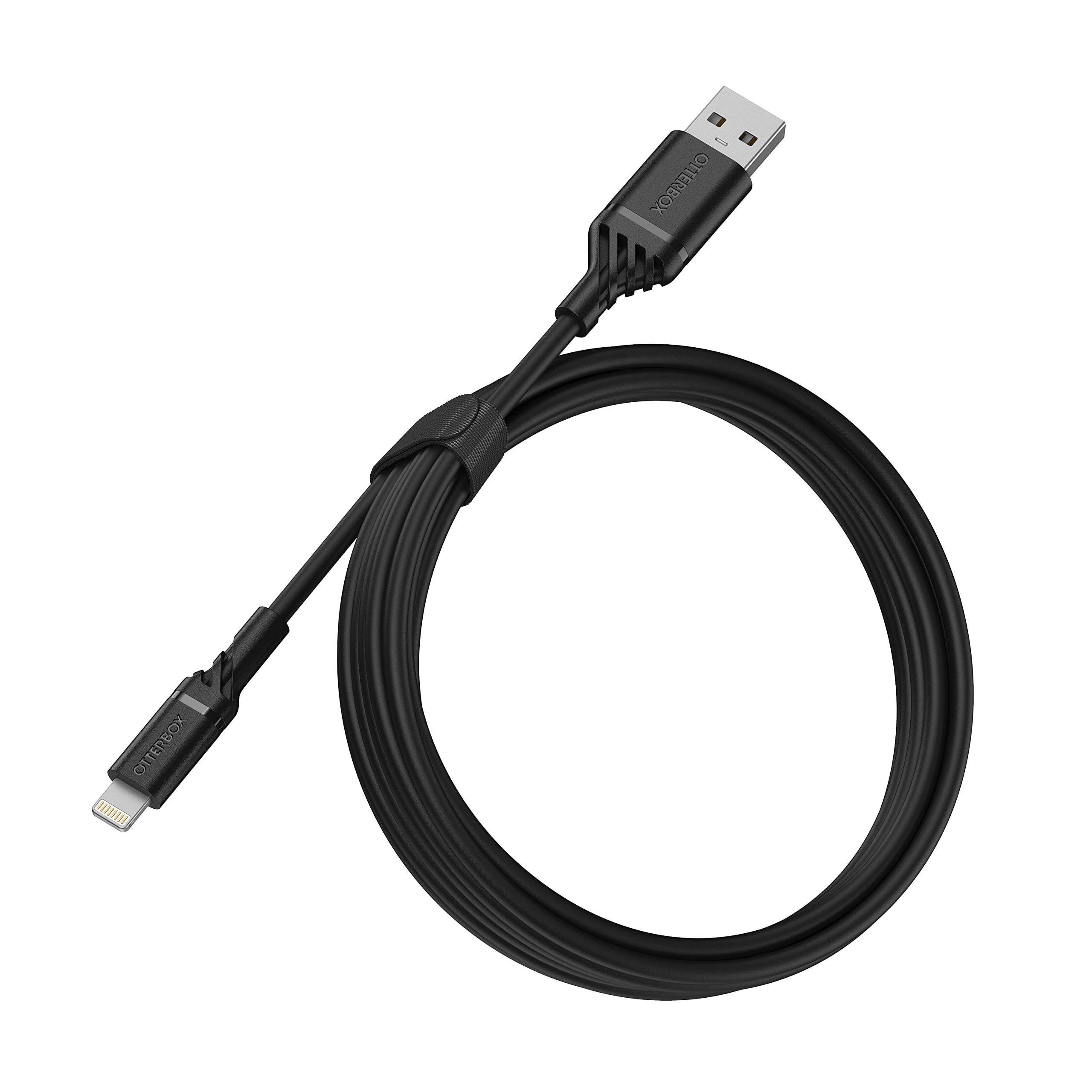 OtterBox USB-A to Lightning Cable 2M (6.6ft) - Durable Fast Charging Cord for iPhone, iPad - Black | Perfect for Home, Office, Travel & Car Charging