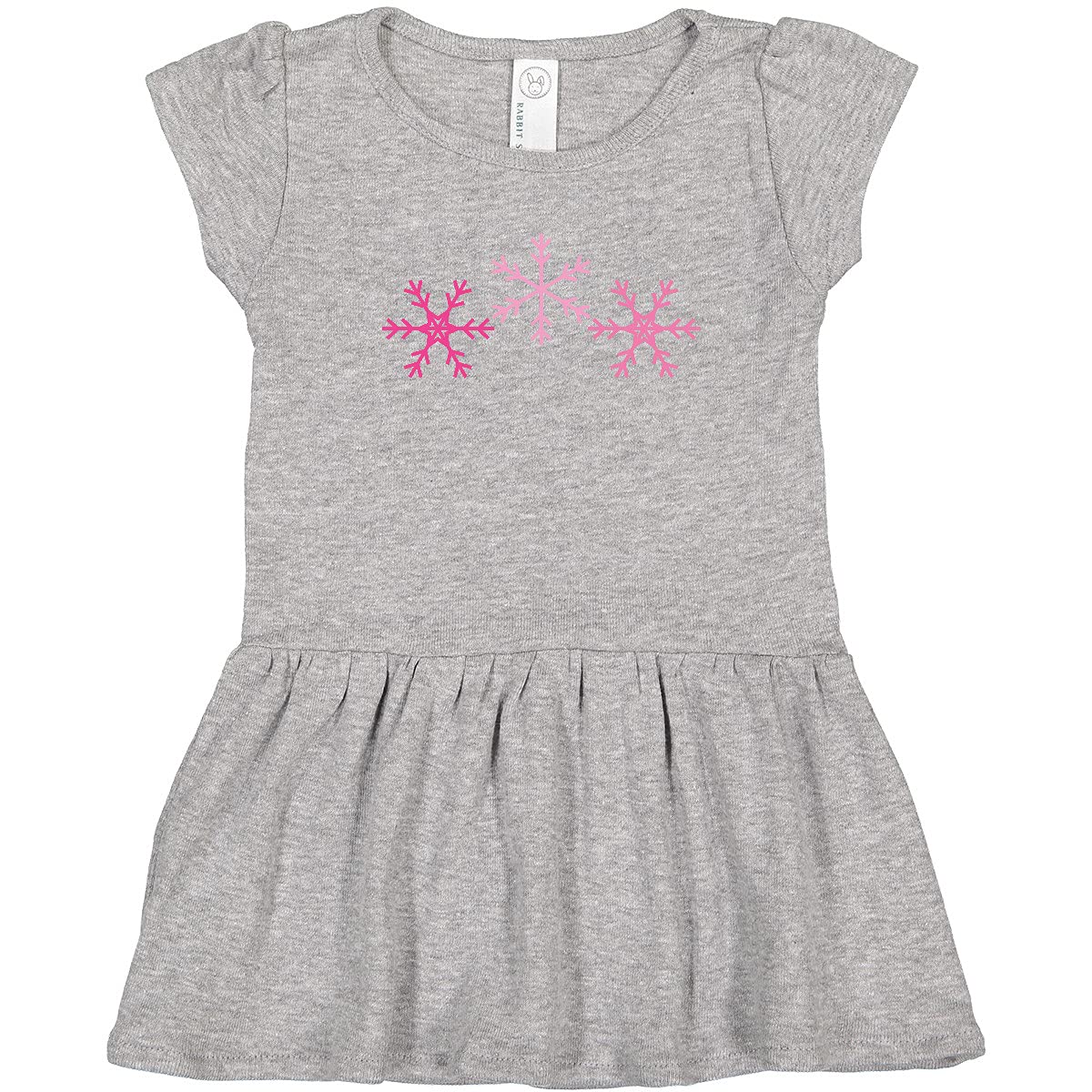 Inktastic Pink Snowflakes Toddler Dress - Cute Holiday Outfit for Baby Girls | Christmas, Winter Party & Family Photo Outfits