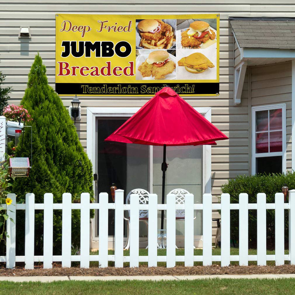 Vinyl Banner - Durable Weatherproof Outdoor Business Sign (48x96 Inches, Yellow, 8 Grommets) - Perfect for Advertising, Events, Yard Sales & Industrial Use