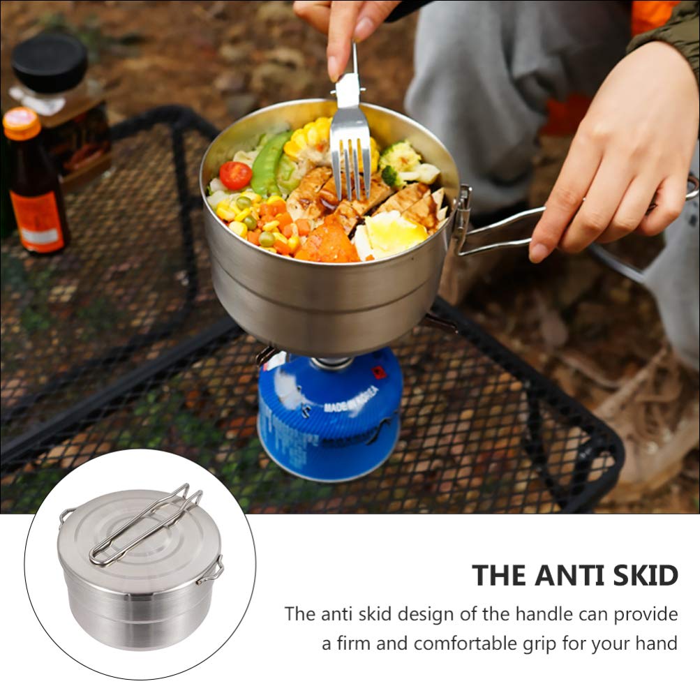 BESPORTBLE Portable Bento Pot - Lightweight Foldable Camping Cookware for Backpacking, Hiking, Mountaineering & Outdoor Adventures - Perfect for Picnics, Travel & Emergency Preparedness