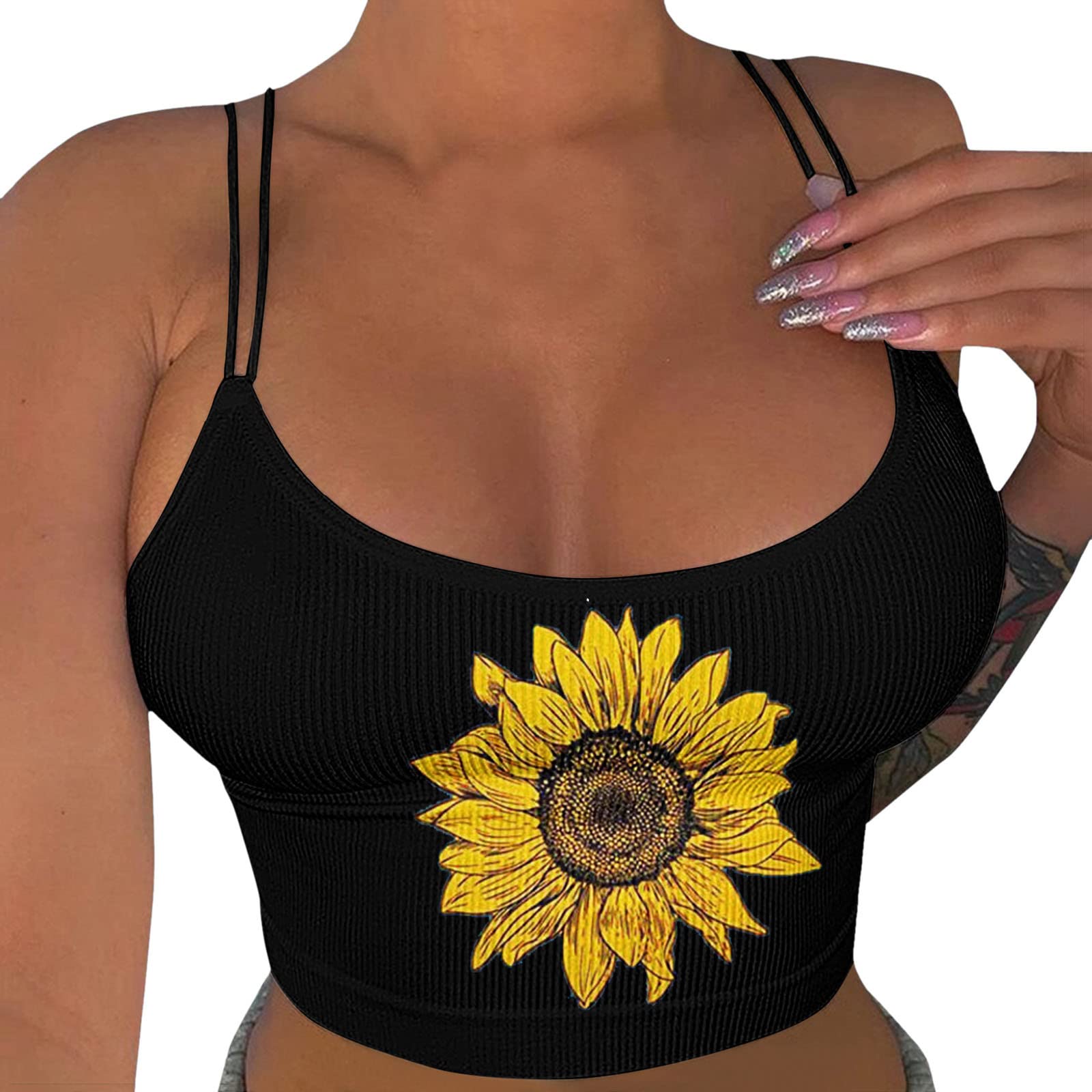 Sexy White Women's Fitness Tank Top - Yoga Sports Bra with Push Up Support for Workout & Gym - Perfect for Yoga, Running & Activewear
