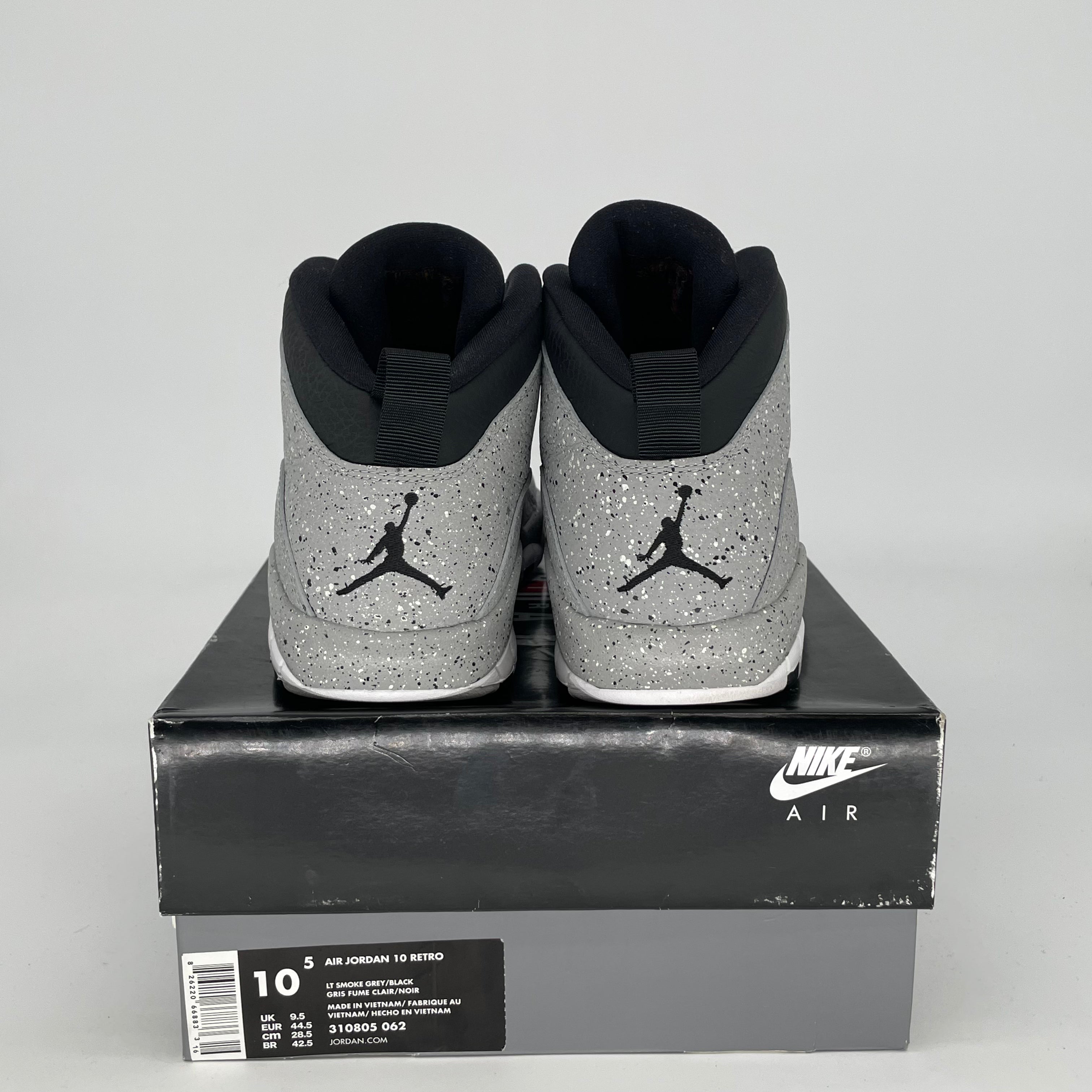 AIR JORDAN 10 Retro Light Smoke Grey Men's Basketball Shoes Size 10.5/12W (Style 310805-062) - Perfect for Streetwear, Sneaker Collection & Casual Wear