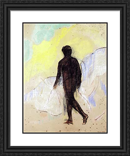 Black Ornate Wood Frame with Double Matting