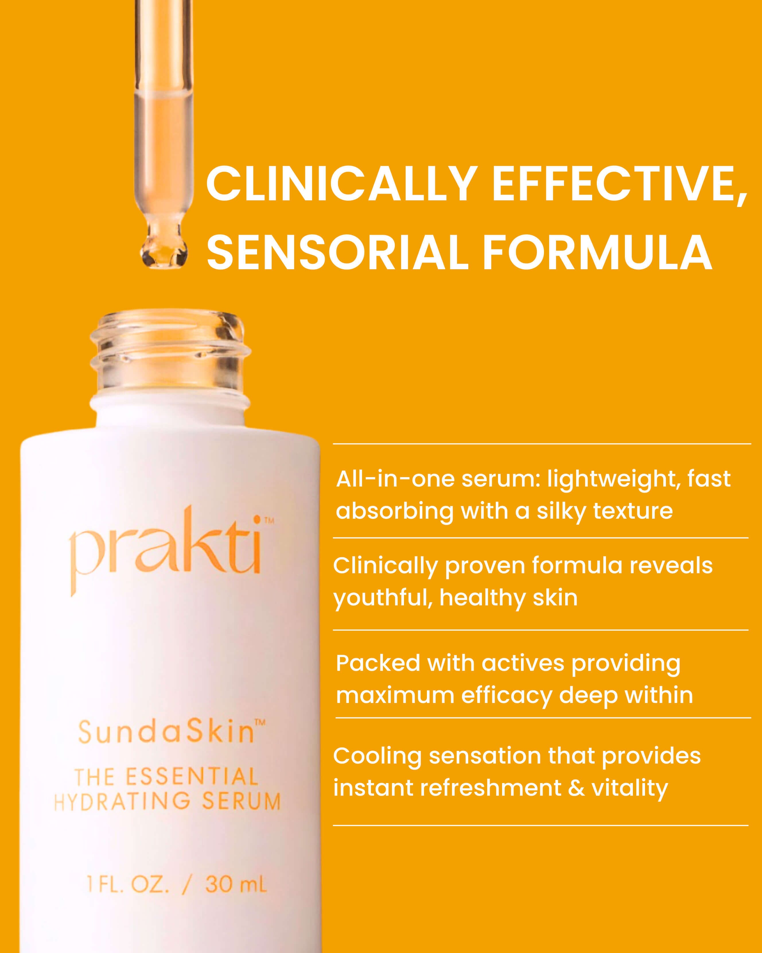 SundaSkin The Essential Hydrating Serum for Face - Vitamin C & Hyaluronic Acid Anti-Aging Moisturizer - Perfect for Dry Skin & Night Skincare Routine